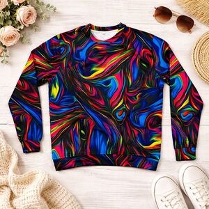Multicolor Abstract Crewneck Sweater